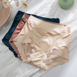 MeooLiisy 3PCS/Set High Waist Panties for Women Comfortable Ice Silk Briefs Ladies High Waist Quick Drying Soft Underwear