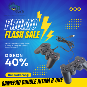 GAMEPAD DOUBLE GETAR R-ONE - ACC PC GAMING JOYSTICK PLAYSTATION MURAH - STIK PS USB MURAH GETAR FULL HITAM