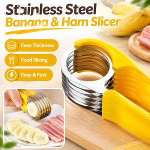 Stainless Steel Banana Slicer Ham Slicer Fruit Cutter Sharp Blade Easy Clean Kitchen Food Slicer Meat Slicer