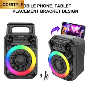 Portable Bluetooth Karaoke Speaker with RGB Lights Waterproof Design for Indoor Outdoor Use
