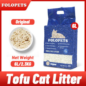 FOLOPETS Natural Clumping Tofu Cat Litter 6L - Biodegradable Non-Toxic Easy-Clean Scented