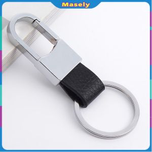 Masely Leather Car Keychain Pendant Car Circle Buckle Personality And Creative Ornaments
