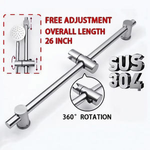 SOXON Shower Slide Bar Wall Mounted Shower Sliding Rail 660mm with Adjustable Holder Stainless Steel High Quality Shower Head Sliding Bar