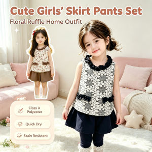 【local Stock】Summer Shorts Set For Girls Korean Version A-class Polyester Material Lightweight Quick Drying Soft Comfortable Cute Color Blocking Design