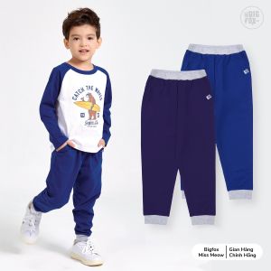 Quần dài cho bé trai Bigfox - Miss Meow quần thu đông cho bé chất cotton phong cách Âu Mỹ 34568 tuổi