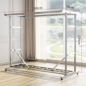 Clothes Hanging Rack Drying Rack Laundry Drying Rack Clothes Airer Drying Rack  304 Stainless Steel Folding Clothes Hanger Windproof Floor 晾衣架