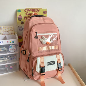 JNK #S060 Fashion Backpack Large Capacity School Bag Student Bag with Pin 17inches