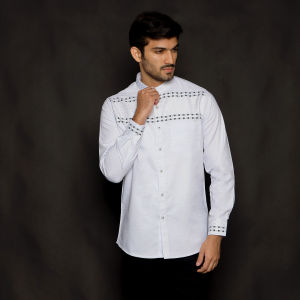 Casella Baju Koko Pria Lengan Panjang Horizontal Emboss Rayyan Edition