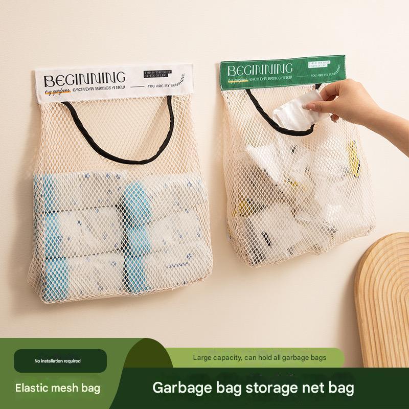 Hängender Aufbewahrungsorganizer aus Netzgewebe, wiederverwendbarer Halter für Plastik- und Müllbeutel, vielseitige Wandaufbewahrungstasche
_voghion.com
