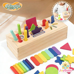AODUOYAYA Wooden Shape Colorful Sorter Toy Montessori Color Matching Bucket Learning Toys for Toddlers 0-3 Years Old