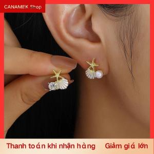CS New cường điệu vỏ đại dương kết cấu Stud Bông tai cho phụ nữ hợp thời trang phụ kiện cá nhân đồ trang sức bông tai hàng ngày mặc