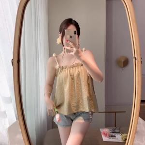 Ammin เสื้อเชิ้ตผ้าชีฟองเปิดไหล่สำหรับผู้หญิงสีทึบแฟชั่นเสื้อสามมิติแขนกุดเปิดไหล่ลายดอกไม้แฟชั่นเรียบง่ายสำหรับฤดูร้อน2024