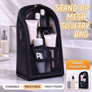 Portable Self Standing Toiletry Bag Travel Bathroom Cosmetic Pouch Large Capacity For Vacation