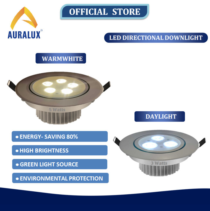 Auralux LED Downlight Recessed Directional Pinlight 3W/5W/Daylight ...