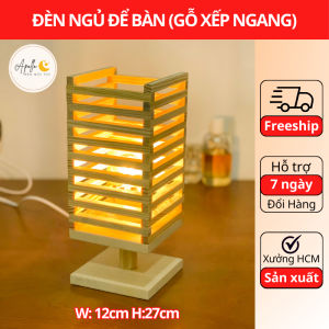 (HCM) Đèn Ngủ Để Bàn Mẫu Gỗ Xếp Ngang Dùng Để Decor Homestay Phòng Ngủ