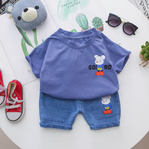 Baby clothes set 0-5years Children Short sleeve sets for boys baju bayi lelaki Cartoon Casual