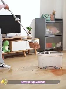 Household Mop Hand Wash Lazy Large Thickened Scratch-Free Mop Rotating Floor Mop Wash Mop Dry Wet Separation Mop Bucket