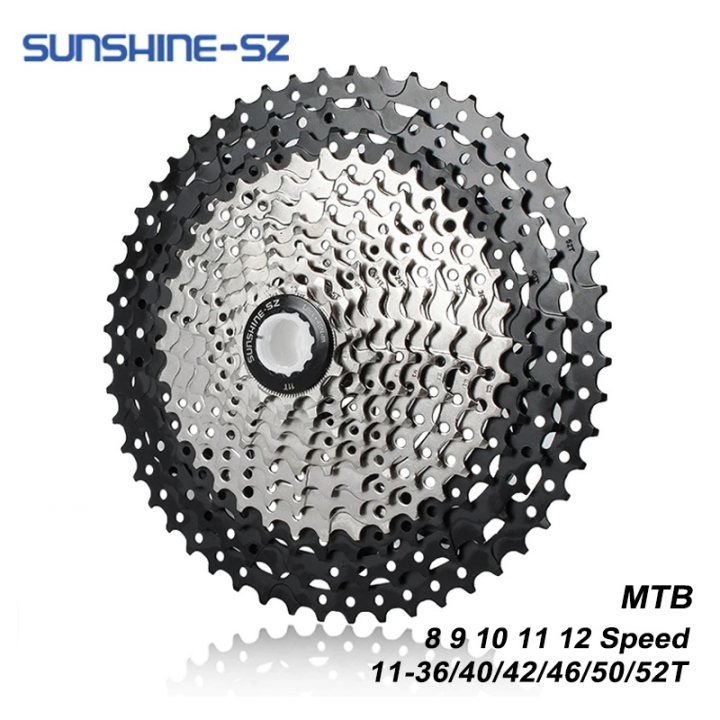SUNSHINE Bicycle Cassette 8/9/10/11/12Speed Freewheel  32/36T/40T/42T/46T/50T/52T Sprocket HG Structure Flywheel For SHIMANO/SRAM 