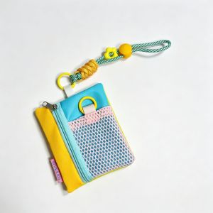 OOG Mesh Design Earphone Bag Portable Size Woven Strap Mini Storage Bag Phone Lanyard Cute Design Mini Coin Purse Small Accessories