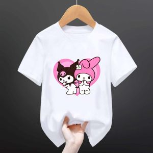 Trend Heart Hello Kitty Design T Shirt for Kids Pure Cotton Fabric Roundneck High Quality Print