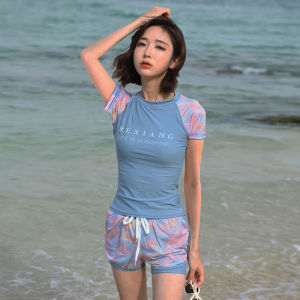 Bộ đồ bơi tắm biển nữ quần short áo dài năng động BK-559a
