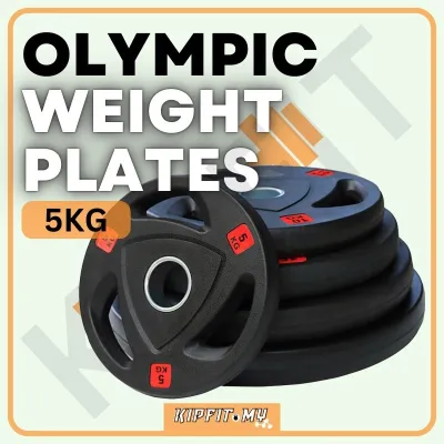 Rubber Coated Iron Olympic Weight Plates 2.5/5/10kg 1 pcs Tri-Grip Design for Strength Training