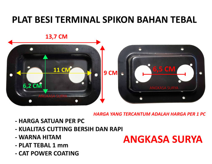 Plat Spikon Speaker Besi Terminal Speakon Kecil Speaker Salon Tebal 2 Input