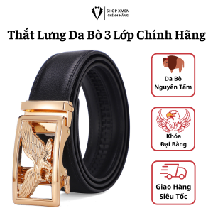 Thắt lưng Da Bò nam cao cấp Dây nịt nam da bò nguyên tấm khóa tự động chắc chắn dễ sử dụng
