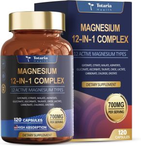 Magnesium 12-in-1 Complex – 700 mg High-Absorption Magnesium Blend for Deeper Sleep Muscle Relax & Energy Boost Vegan 120 Caps 4-Month Supply