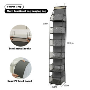 AKZ 6 Layers Mash Fabric Storage Hanging Bag Behind Door Multi Functional Closet Wardrobe Storage Rack