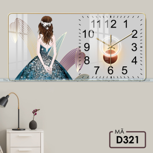 Đồng Hồ Tráng Gương Treo Tường "CÔ GÁI" In UV 5D Cao Cấp