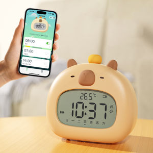 2024 Capibala Alarm Clock Smart Charging Clock Childrens and Students Only Snowsy Countdown with Alarm Clock Night Light Electronic Alarm Bell Gift for Children