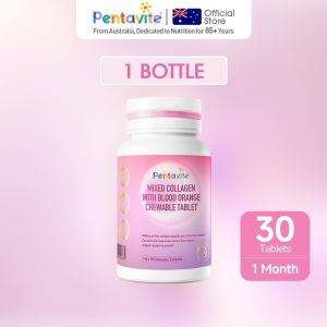 Ready stock 🇲 🇾 [Amelias Choice]Pentavite Collagen For Tight Soft & Youthful Skin Plus Pomegranate & Raspberry Chewable Blood Orange Lime (30-120 Tablets for Adults) I Collagen For Firm Plump & Youthful Skin Chewabletablets IIII