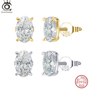 ORSA JEWELS Exquisite 925 Sterling Silver Zircon Earrings for Women Shiny 8A Premium Cubic Zirconia Earrings Party Jewelry LZE032026