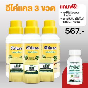 อีโค่แคล แคลเซียมพืช 3แถม4 (แถมสารจับใบ1แถมไออ้อน 3 ) เพิ่มการติดผล ติดดอก ป้องกันผลร่วง ขั้วเหนียว