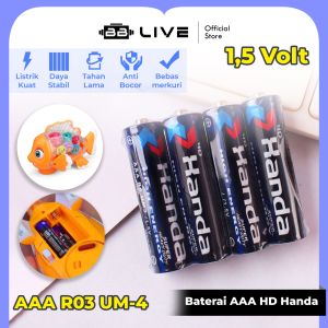 BB LIVE Baterai XANDA HANDA Murah AAA 100 mAh 1.5V - Tahan Lama ORI SNI / Baterai AAA HD Handa