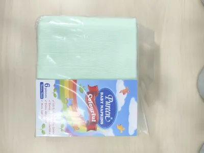 Original Pureen Baby Napkin Napkins Printed Cotton Colourful Plain Kain Lampin (6s/10s)
