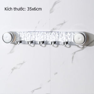 Móc Treo Hút Chân Không Trong Suốt Dính Tường Siêu Chắc Thanh Treo Đồ Nhà Tắm 5 Móc Có Thể Gập Lại Sang Trọng TIDO TI DO