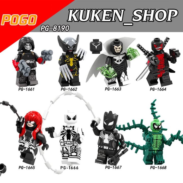 Lego Minifigures Marvel DC Các Mẫu Nhân Vật Domino X-23 Anti-Venom
