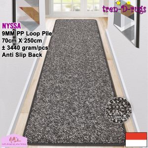 Tren-D-rugs Karpet estetik polos keset modern bulu alas lantai anti slip 70 cm x 250 cm lorong runner koridor lobby hotel dapur panjang kitchen mat tebal minimalis - NMs