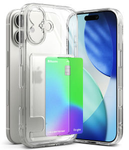 RINGKE® FUSION CARD Wallet Compatible iPhone 17 Transparent Hard Back with Built-in Slim Card Holder Cover Case Casing