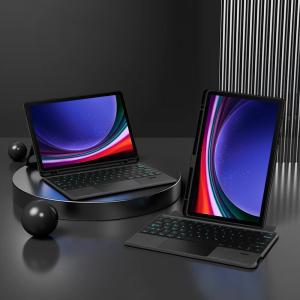 Detachable Bluetooth Magnetic keyboard Case For Samsung Galaxy Tab S10 FE+ 13.1 S9 11" SM-X710 X716B S8 S7 11"S9+S10+ A11+ A8 10.5 S6 Lite Backlit with Pen Holder Tablet Cover