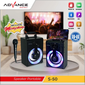 Speaker Bluetooth S50 4 Inch + Microphone Wired Karaoke