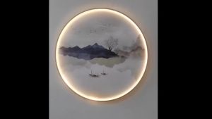 LED Illuminated Round Decorative Painting for Living Room Corridor Entrance Dining Room Wall Painting Glowing