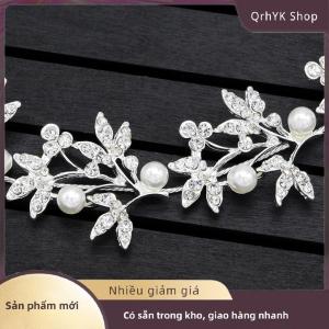 Hàng có sẵn✨ Silver Bendable Pearl Crystal Bridal Hair Vine Wedding Headband Hair Accessories