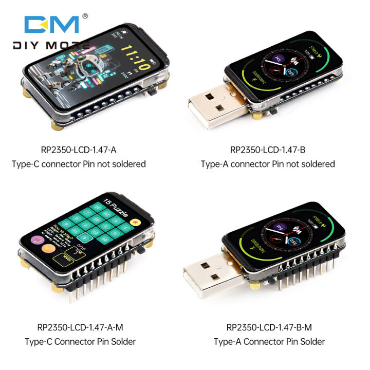 Diymore rp2350 1.47-inch LCD bảng mạch phát triển 262K màn hình LCD màu ...