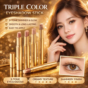 [Three Colors In One] Diamond Three Color Eyeshadow Stick Waterproof Long Lasting Shimmer Lazy Eyeshadow Stick 金钻三色眼影棒