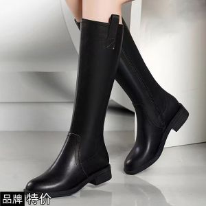 Ielgy 2025 thời trang mới Giày bốt cao cổ của phụ nữ gót trụ khởi động mũi tròn khóa kéo bên hông thời trang Rider khởi động chiều cao bên trong