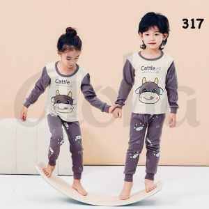 Alohapajamas Baju Tidur Anak Untuk 1-10Tahun Bahan Kaos /Piyama Anak Perempuan/Piyama Anak Laki Laki/Set Anak Perempuan/Setelan Anak Laki Laki / Stelan Anak Perempuan/Baju Tidur Anak Perempuan Motif 317
