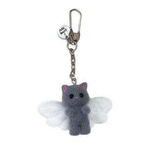 3D Cat Flocking Cellphone Strap Cute Cat Design Phone Strap With Soft Flocking Finish for Phone Keys Bags Purses